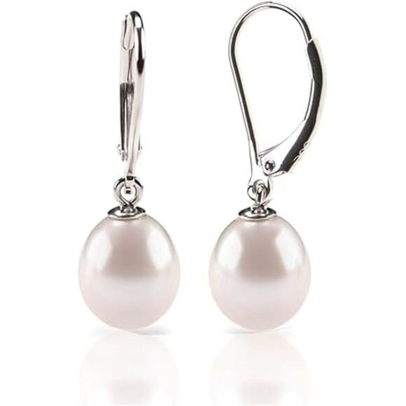 Handpicked Quality Freshwater Cultured Pearl Earrings Dangle Stud Pearl Earrings - Picture 6 of 6